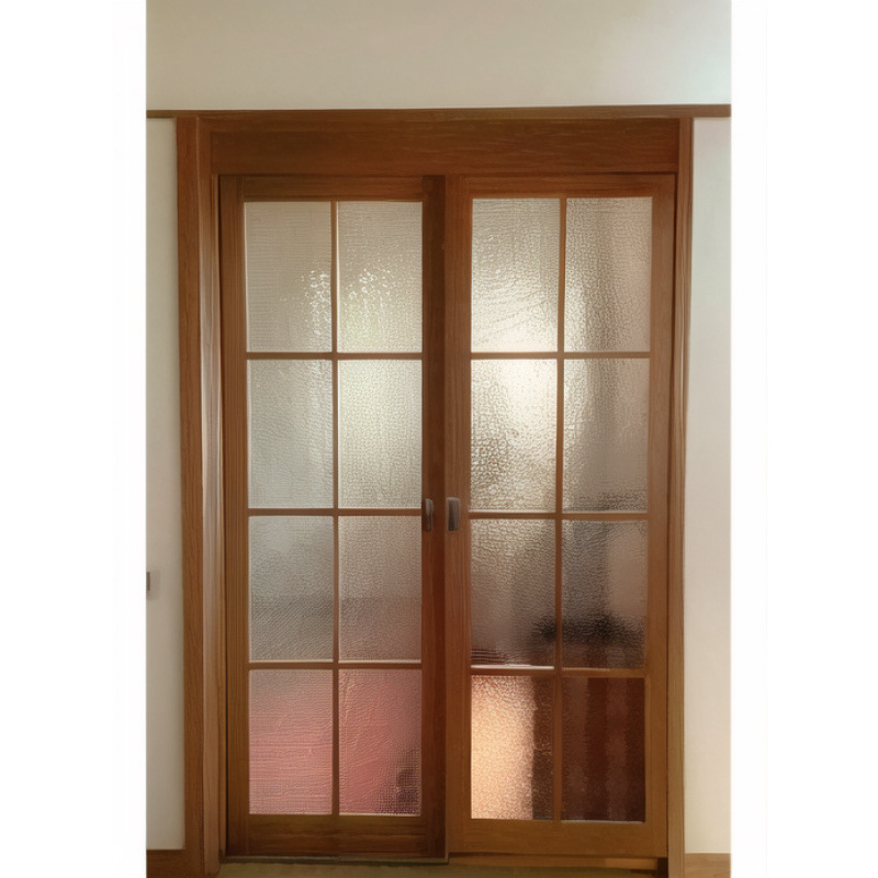 Dessert coffee shop pine solid wood glass sliding door