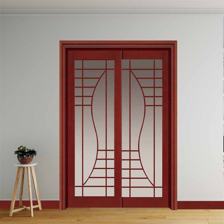 Factory direct sale wooden simple kitchen glass sliding door wholesale